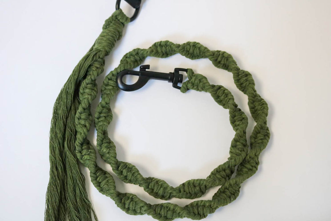 Olive Macramé Leash